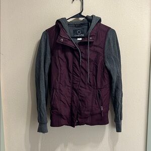 Empyre Women's Maroon and Charcoal Puffer Jacket